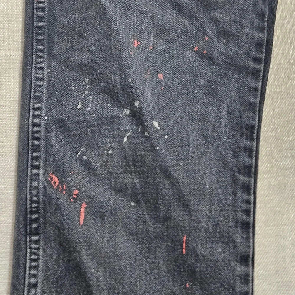 Vintage Wrangler 13MWZ Jeans Mens 32x34 (fits 32x27.5)‎ Black Paint Splatter *